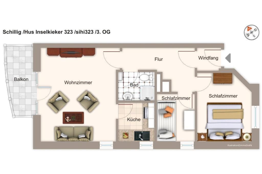 Hus Inselkieker Hus Inselkieker 323 Appartement Schillig Buitenkant foto
